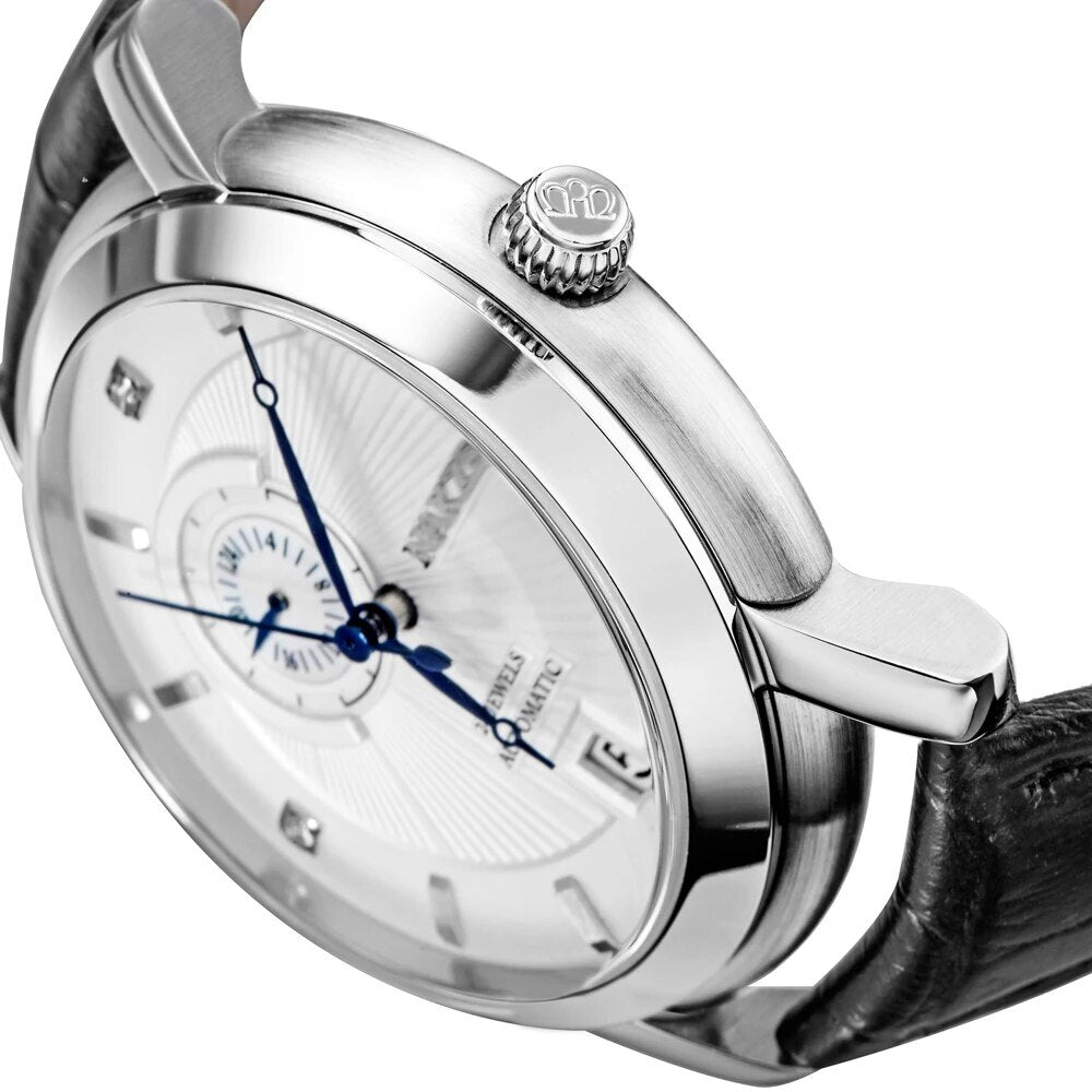 Nakzen Automatic Mechanical Sapphire Leather Watch | Avelmont Time