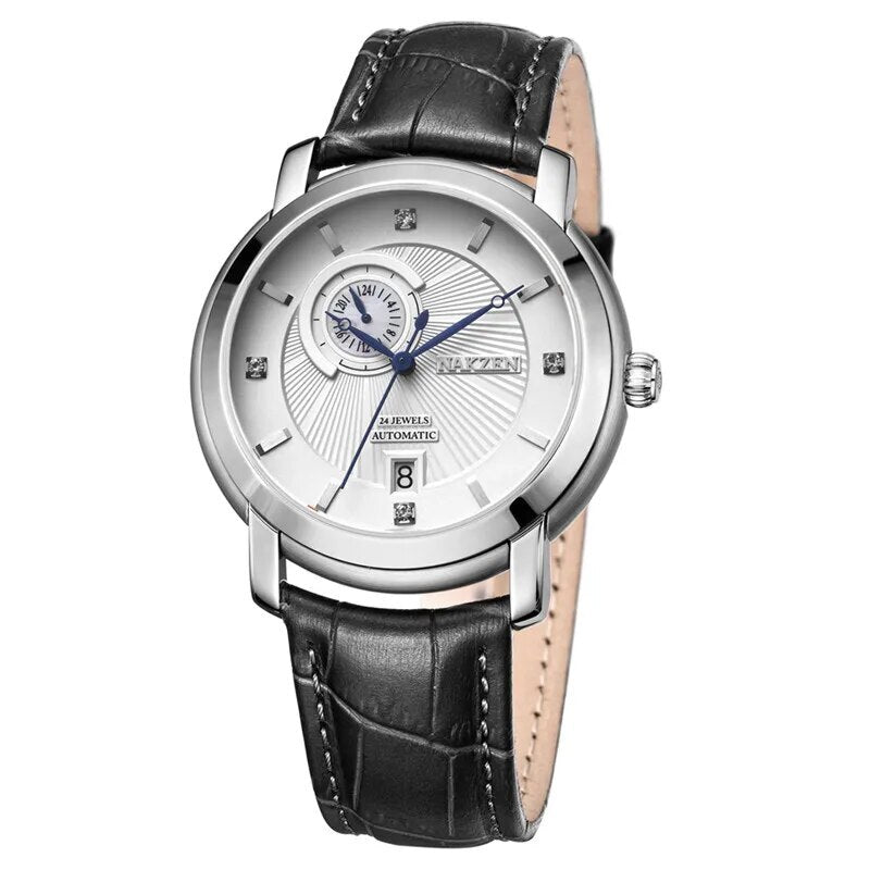 Nakzen Automatic Mechanical Sapphire Leather Watch | Avelmont Time