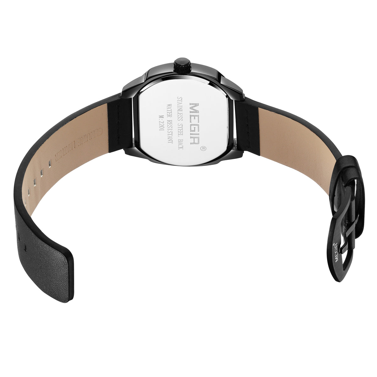 Megir Luminous Calendar Military Leather Watch | Avelmont Time