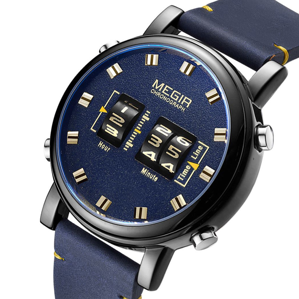 Megir Roller Pointer Military Leather Watch | Avelmont Time