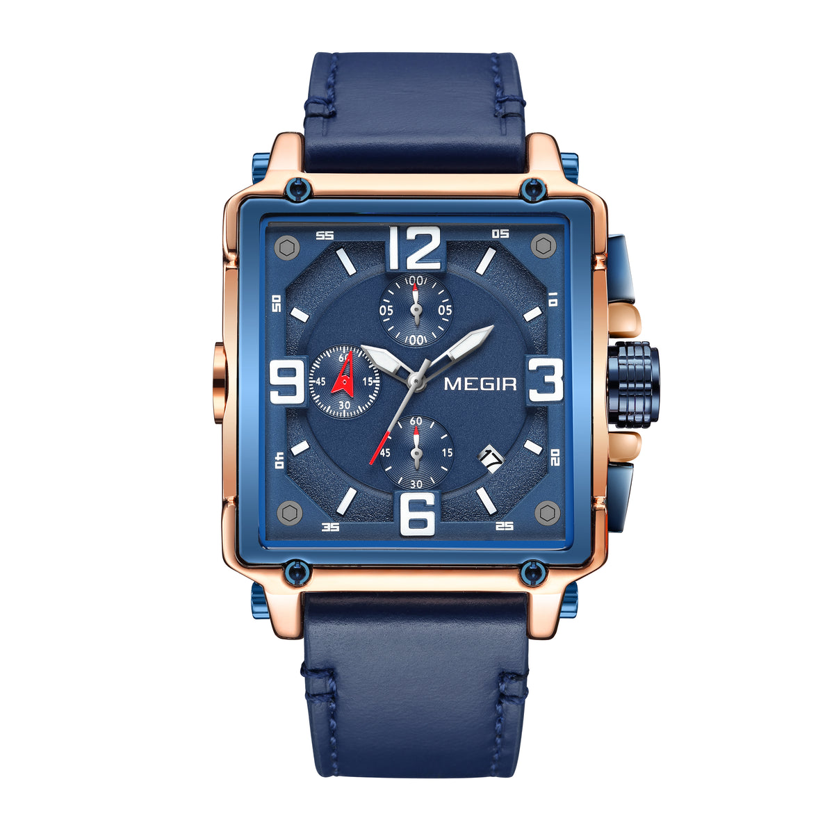 Megir Chronograph Leather Sport Watch | Avelmont Time