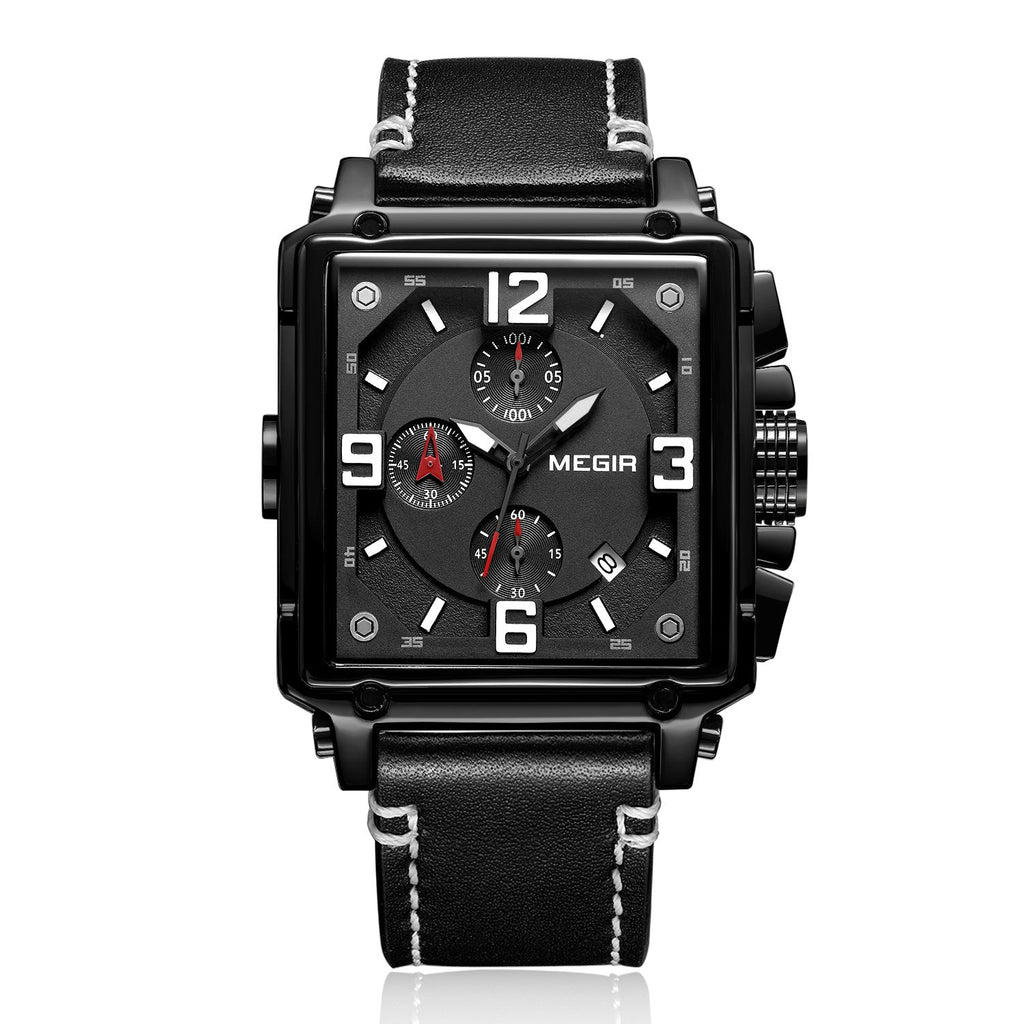 Megir Chronograph Leather Sport Watch | Avelmont Time