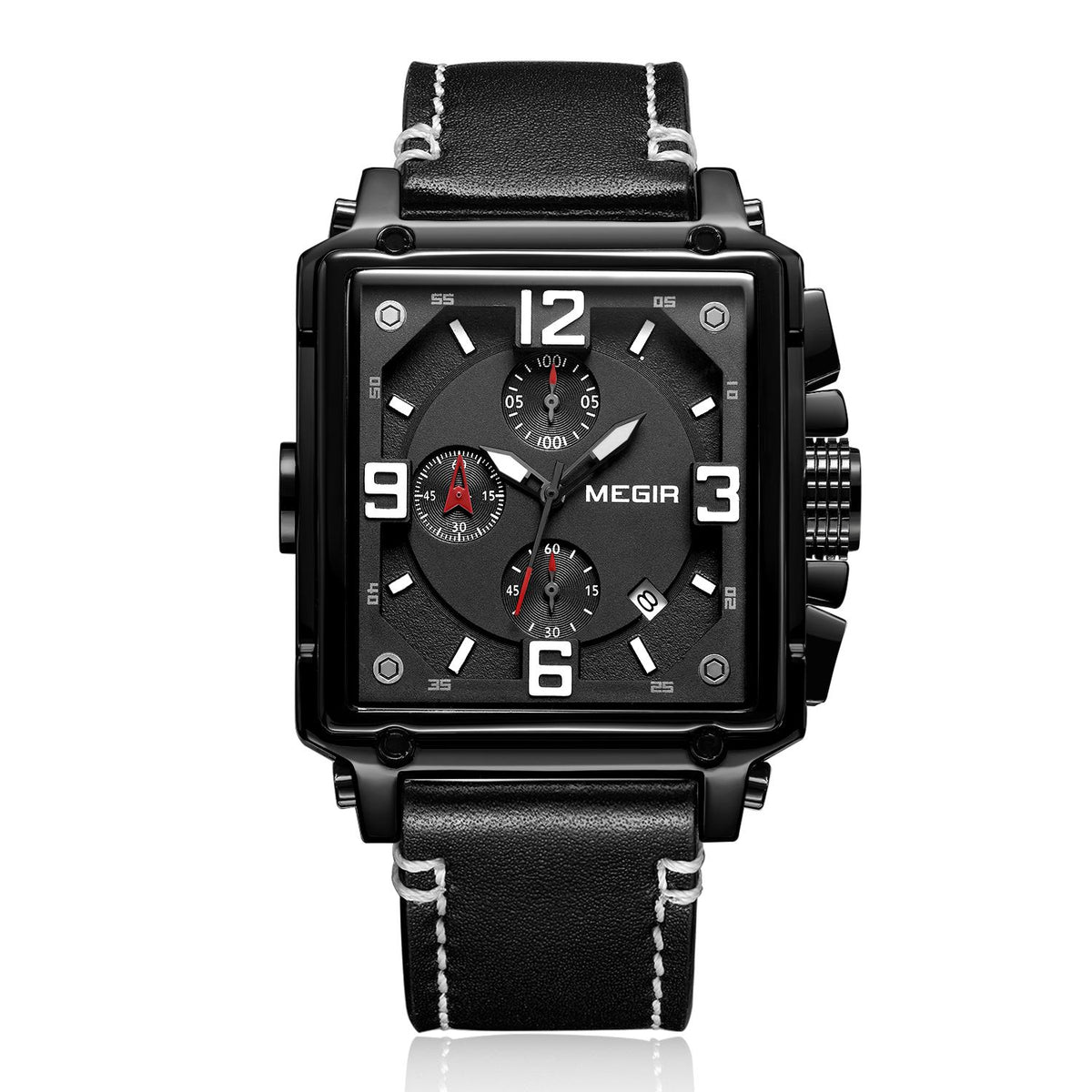 Megir Chronograph Leather Sport Watch | Avelmont Time