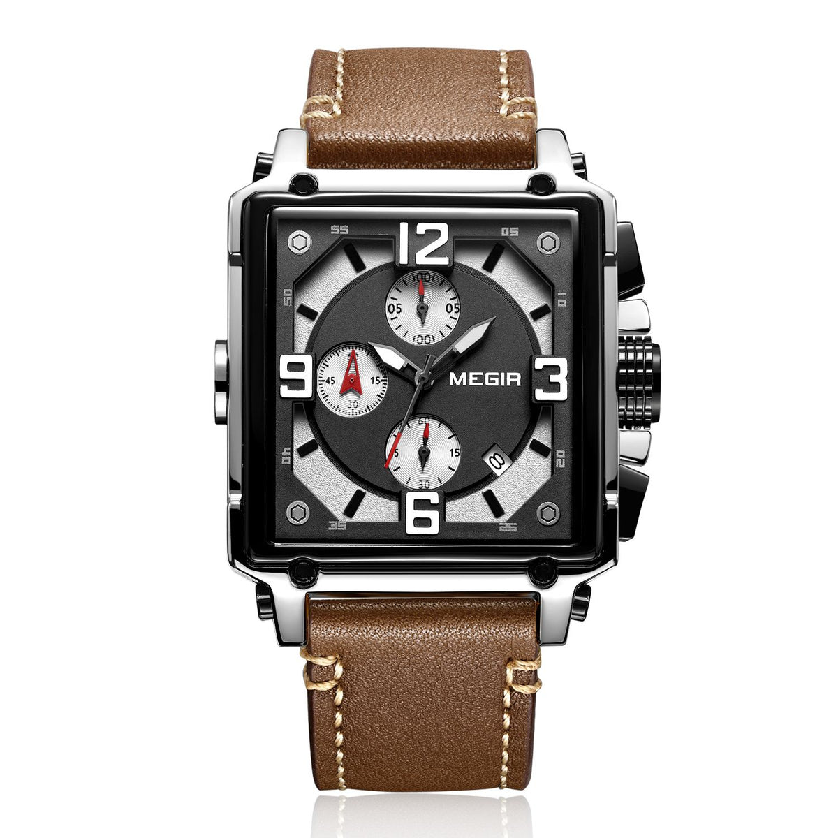 Megir Chronograph Leather Sport Watch | Avelmont Time