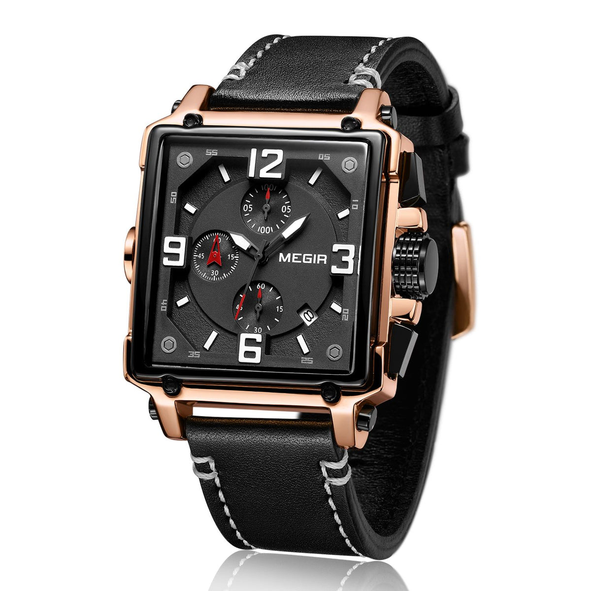 Megir Chronograph Leather Sport Watch | Avelmont Time