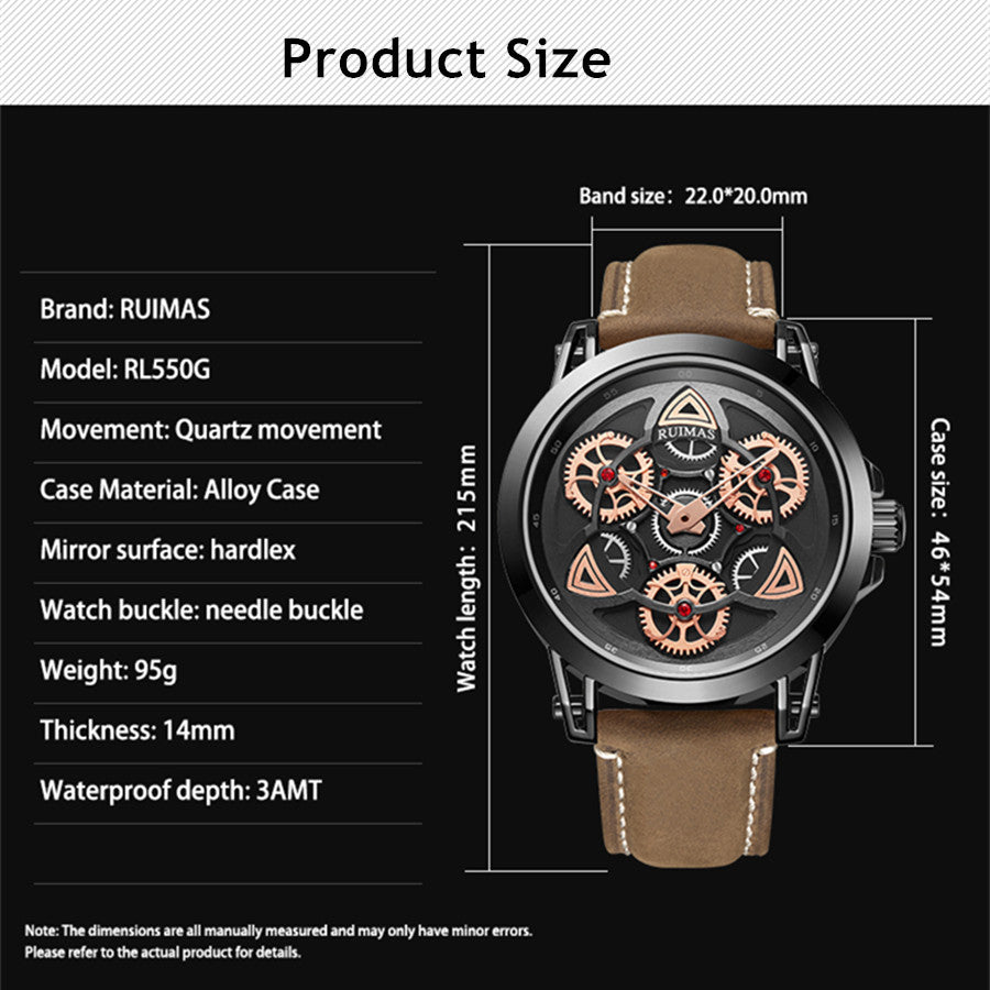 Ruimas Military Quartz Leather Watch | Avelmont Time
