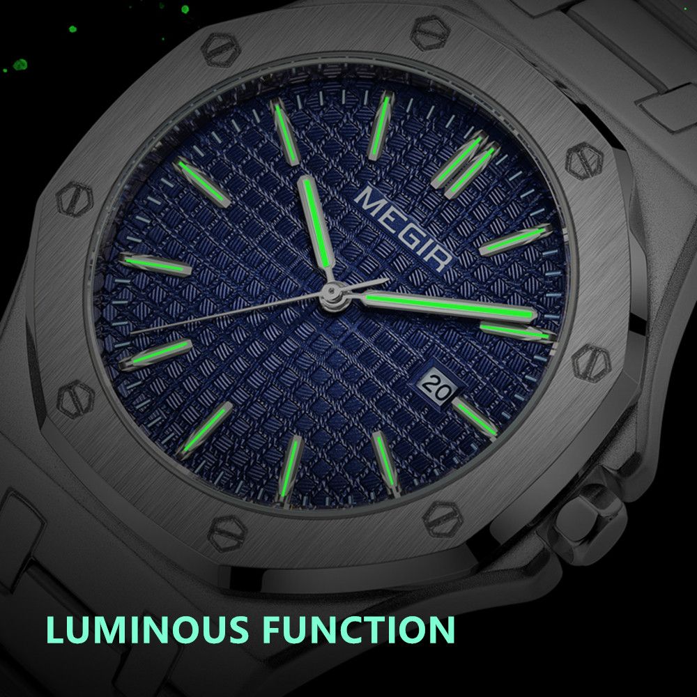 Megir Calendar Stainless Steel Bracelet Watch | Avelmont Time