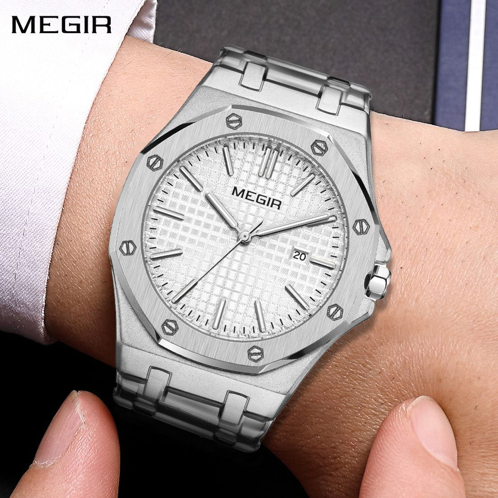 Megir Calendar Stainless Steel Bracelet Watch | Avelmont Time