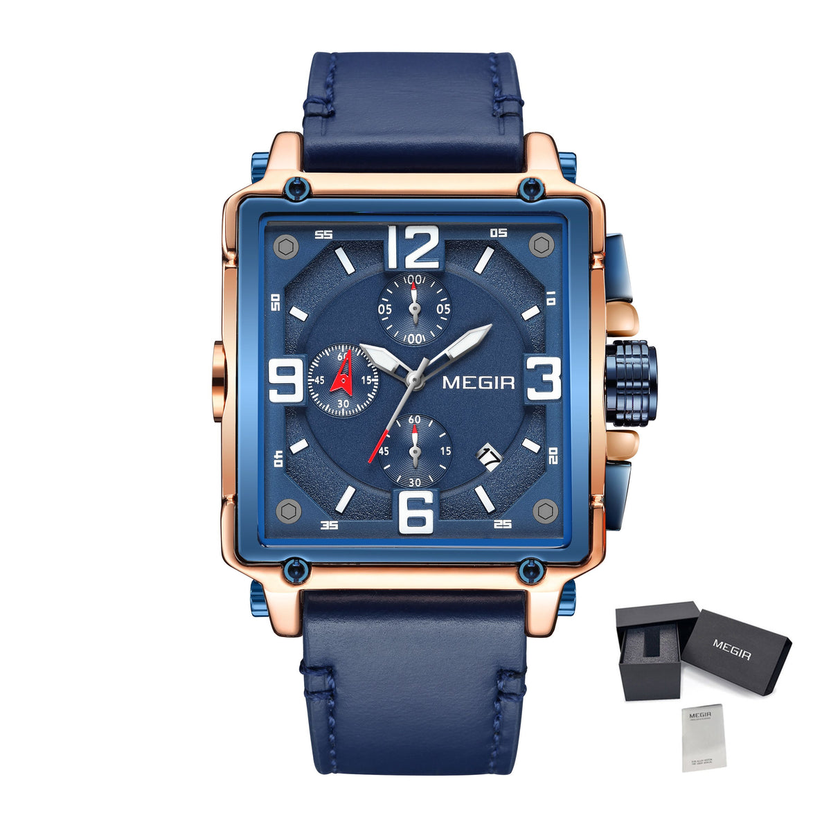 Megir Chronograph Leather Sport Watch | Avelmont Time