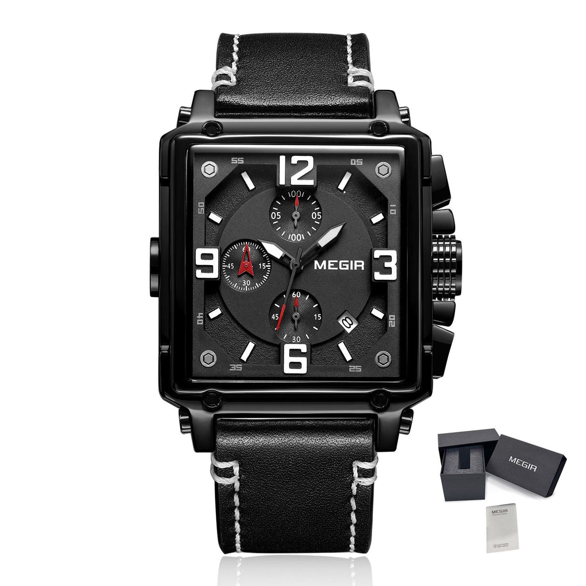 Megir Chronograph Leather Sport Watch | Avelmont Time