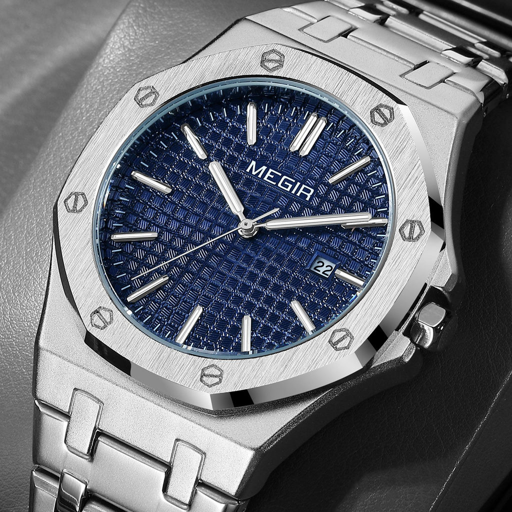 Megir Calendar Stainless Steel Bracelet Watch | Avelmont Time