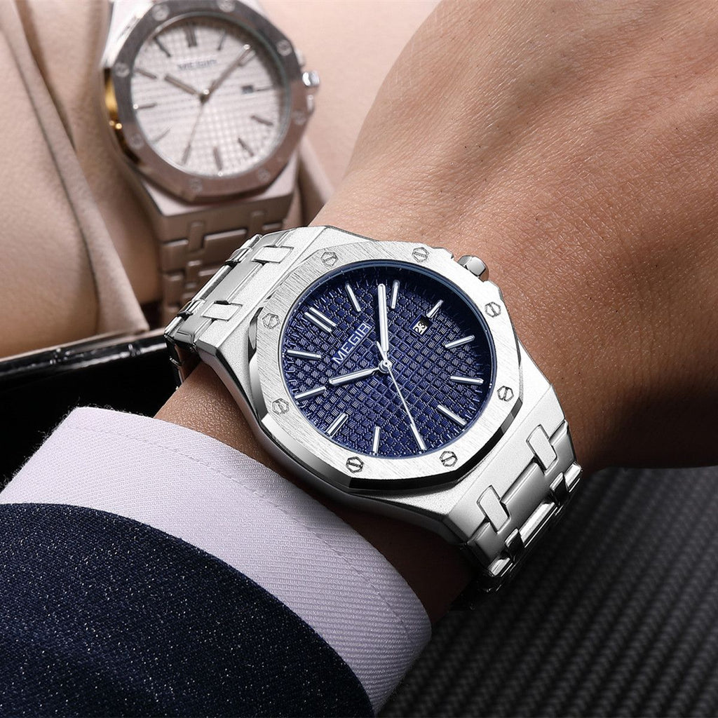 Megir Calendar Stainless Steel Bracelet Watch | Avelmont Time