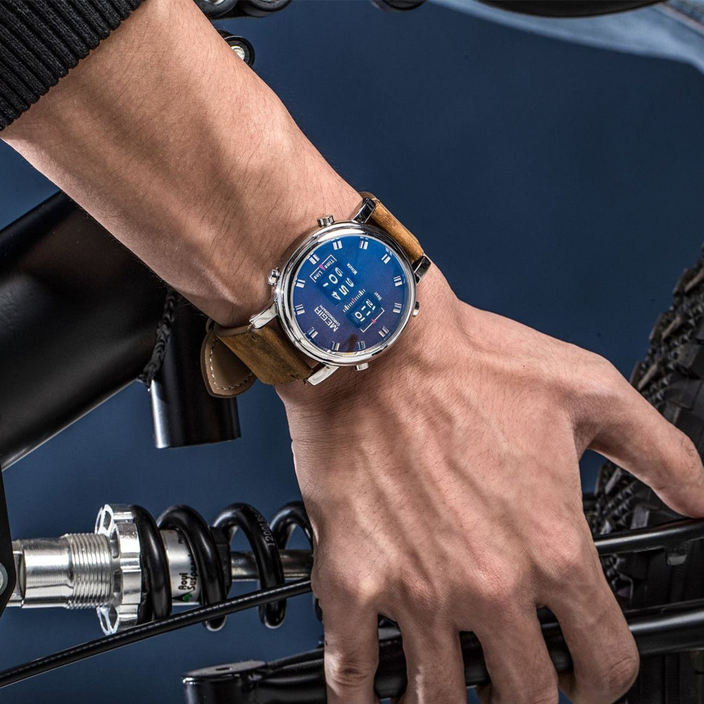 Megir Roller Pointer Military Leather Watch | Avelmont Time