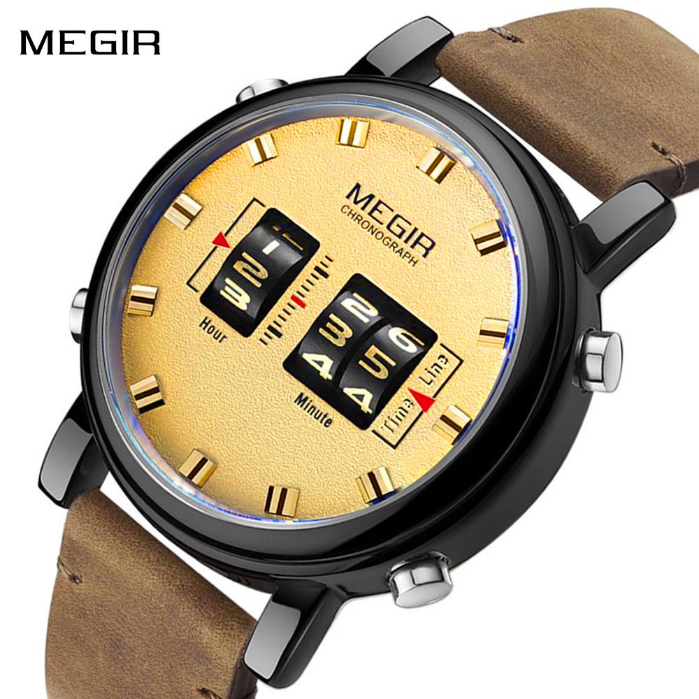 Megir Roller Pointer Military Leather Watch | Avelmont Time