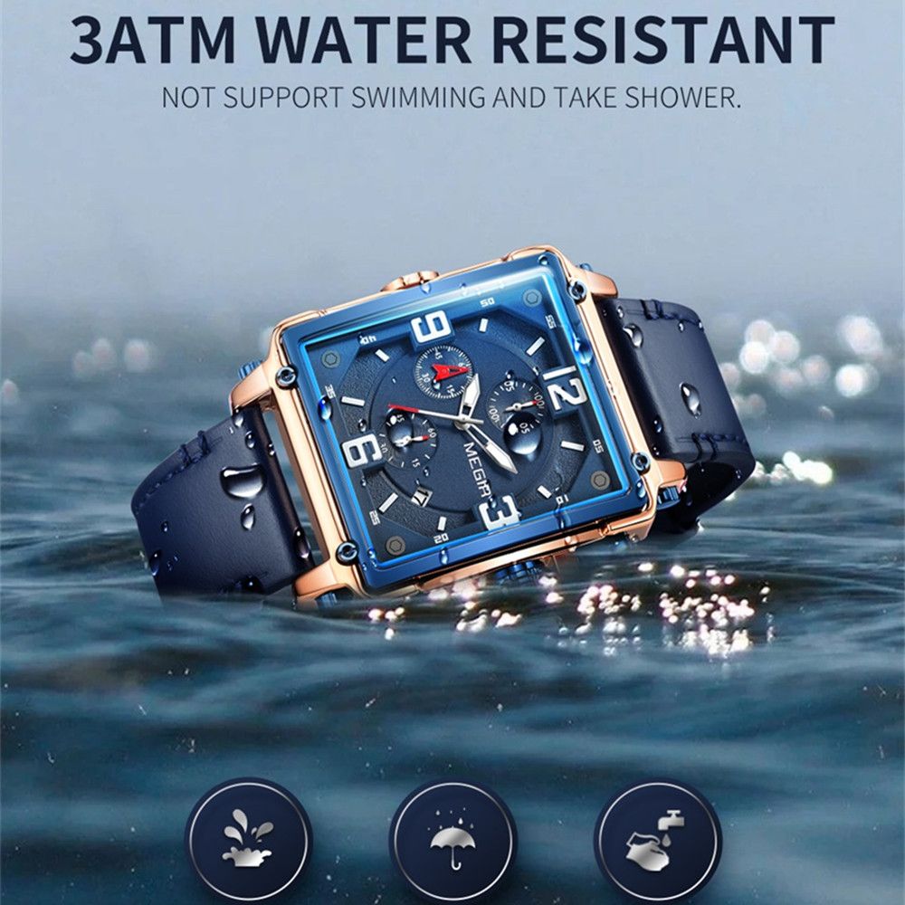 Megir Chronograph Leather Sport Watch | Avelmont Time